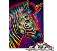 Adult Puzzle Game Zebra in Colorful Art Jigsaw Puzzles for Adult Premium Cardboard Great Gift for Adults | Games Brain Teaser Puzzles for Adults 1000pcs(26x38cm)