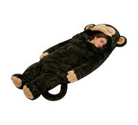 Adult Sleeping Bag - Fabric Velvet 175x80cm | Camping Gear, Cold Weather Bed Sack | Monkey Shape Plush Sack for Adults Men Women Staying Warm, Sleeping, Outdoor Travel, Hiking, Reading