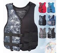 Adult Snorkel Swimming Vest Portable Adjustable Safety Buckle Kayaking Paddle Boarding Fishing Surfing Water Sports Swimming Boating Outdoor Safety Gear High Buoyancy Flotation(Black B,XXL)