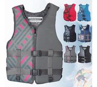 Adult Snorkel Swimming Vest Portable Adjustable Safety Buckle Kayaking Paddle Boarding Fishing Surfing Water Sports Swimming Boating Outdoor Safety Gear High Buoyancy Flotation(Grey,XL)