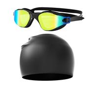 Adult Swimming gogglesandHat | Wide View Leak-Proof Anti-Fog HD | Snorkeling Exploration andWater View, Protecting Eyes andScalp From Water andUV Exposure. Suited For The Beach, Swimming Pool, Wa