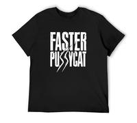 Adult T-Shirts Faster Pussycat Glam Metal Hard Rock Black L