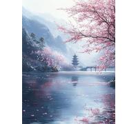 Adulte 5D Diamond Painting Kit, Ancien Jardin De PêChe Débutant DIY Diamant Arts, Pierre Précieuse Mosaïque Broderie Art, pour Home Furnishings Murale Décoration, Cadeau du Nouvel An 90x180cm P4CL-212