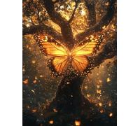 Adulte 5D Diamond Painting Kit, Arbre Papillon Débutant DIY Diamant Arts, Pierre Précieuse Mosaïque Broderie Créatifs Art, pour Home Furnishings Murale Décoration, Cadeau du Nouvel An 50x100cm P4CL705