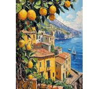 Adulte 5D Diamond Painting Kit, L'Arbre à Oranges Débutant DIY Diamant Arts, Pierre Précieuse Mosaïque Broderie Art, pour Home Furnishings Murale Décoration, Cadeau du Nouvel An 30x60cm P4CL-60