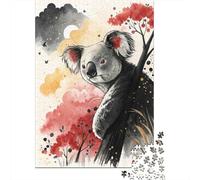 Adulte avec avec Watercolor Koala Bear in Nature Puzzle en Bois