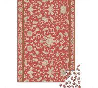 Adulte avec Chinese Floral Red Owen Jones Puzzle en Bois, 1000 pièces