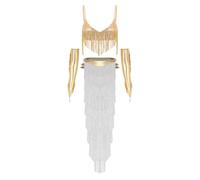Adulte Belly Dance Outfit Costumes De Compétition Avec Manches Rumba Or 3XL