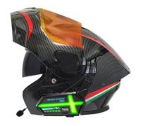 Adulte Bluetooth Casque Moto Intégré Flip Up avec Double Visière Casque Moto Modulaire DOTECE Homologué Casques Intégraux Homme Femme avec Fonction Réponse Automatique 6,XL:61-62CM