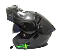 Adulte Bluetooth Casque Moto Intégré Flip Up avec Double Visière Casque Moto Modulaire DOTECE Homologué Casques Intégraux Homme Femme avec Fonction Réponse Automatique 1,L:59-60CM