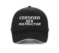 Adulte certifié instructeur de Sexe première leçon drôle Casquette de Baseball pour Hommes Femmes Chapeau d’Humour réglable Professeur Chapeau Sport Cadeau