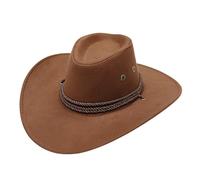 Adulte décontracté Solide été Western Mode Cowboy Chapeau de Soleil Large Bord Chapeau de Soleil Casquette Plate Vintage Homme Bonnet Fille Ado