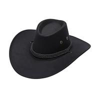 Adulte décontracté Solide été Western Mode Cowboy Chapeau de Soleil Large Bord Chapeau de Soleil Casquette Plate Vintage Homme Bonnet Fille Ado