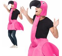 Adulte Flamant Rose Costume Déguisement Hommes Femmes Animal Cerf Poule Fête OS
