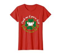 Adulte Funny Pinch Me If You're Irish Spank Me Cause I'm Not T-Shirt, Femme, Rouge, XS