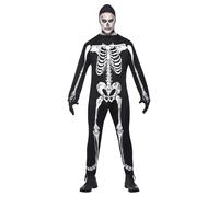 Adulte Hommes Squelette Déguisement Combinaison Effrayant Smiffys Halloween Neuf