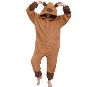 Adulte Kigurumi Pyjama Unisexe Anime Animal Costume Cosplay Déguisement Combinaison Onesies Ensembles de Pyjama Panda Vêtements de Nuit Sleepwear (Capybara,XL)