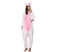 Adulte Kigurumi Unisexe Anime Animal Costume Cosplay Combinaison Pyjama ou Déguisement - Rose Licorne - Taille XL