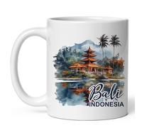 Adulte Mug Bureau Bali Indonésie Isolante (Anse isotherme) Mug Ami 330ML pour École,Noël,Retraite,Loisirs