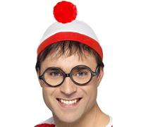 Adulte Où Est Wally Ensemble Déguisement Chapeau & Lunettes Kit Neuf Par Smiffys