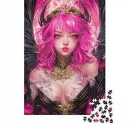 Adulte Pink Haired Fantasy Queen Anime d'hiver Puzzle en Bois, 1000 pièces | Pour profiter d'un w nd calme à la maison : ce puzzle 1000 pièces pour adultes offre une pause loin des écrans.