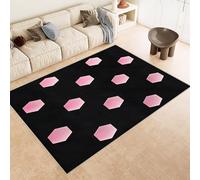 Adulte Poils Ras motif en nid d'abeille aux couleurs néon, Vert Tapis Salon Style visuel 3D cool et lumineux pour gamer antidérapant, poils bas, lavable en machine pour cuisine, chambre à coucher