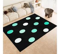 Adulte Poils Ras motif en nid d'abeille aux couleurs néon, Vert Tapis Salon Style visuel 3D cool et lumineux pour gamer antidérapant, poils bas, lavable en machine pour cuisine, chambre à coucher