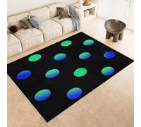 Adulte Poils Ras motif en nid d'abeille aux couleurs néon, Vert Tapis Salon Style visuel 3D cool et lumineux pour jeux vidéo antidérapant, poils bas, lavable en machine pour cuisine, chambre à coucher