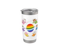 Adulte Pride Space Animals Rainbow Planet Gobelet isotherme en acier inoxydable double paroi