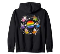 Adulte Pride Space Animals Rainbow Planet Sweat à Capuche