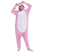 Adulte Rose panthère grenouillère Kigurumi Pyjamas Flanelle Dessin animé Halloween fête Combinaisons Pyjamas Costume Fermeture éclair Tenue L Seulement grenouillère