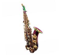 Adulte Saxophone Saxophone Soprano Courbé En Si Bémol Laqué Arc-en-ciel | La conception incurvée offre un jeu confortable et un son doux.