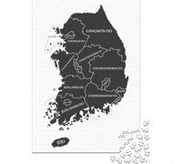 Adulte South Korea Map with Provinces De Puzzle en Bois, 1000 pièces | Pour faire un puzzle à la maison : ce puzzle 1000 pièces adulte convient aux soirées et aux w nds.