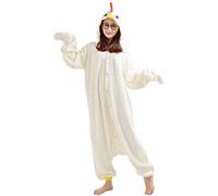 Adulte Unisexe Animal Onesie Le Coq Costume Combinaison Pyjama Outfit Nuit Vetements Halloween Soiree de Deguisements