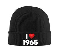 Adulte Unisexe j’Aime 1965 Anniversaire Cadeau Bonnet Chapeaux Hip hop Tricot Chapeau Casquettes en Plein air Graphique Chaud Bonnet Chapeaux