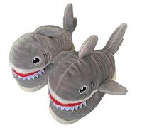 Adulte Unisexe Pantoufles Animal en Peluche Chaud d'hiver,Animal Confortable Doux Styling Court Peluche Flanelle Bottillons,39-43,Shark