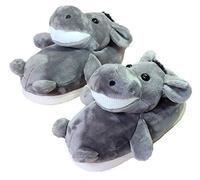 Adulte Unisexe Pantoufles Animal en Peluche Chaud d'hiver,Animal Confortable Doux Styling Court Peluche Flanelle Bottillons,35-38,Donkey
