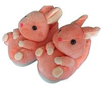 Adulte Unisexe Pantoufles Animal en Peluche Chaud d'hiver,Animal Confortable Doux Styling Court Peluche Flanelle Bottillons,35-38,Rabbit