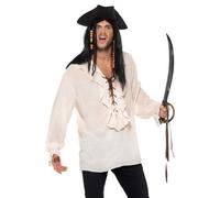 Adulte Unisexe Pirate des Caraïbes Chemise Déguisement Neuf Romantique Haut Par