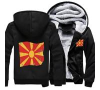 Adulte Unisexe Sweat À Capuche Zippé Macédoine Du Nord Drapeau National Veste Polaire Pull Vêtement De Travail Sweat Zippé Haut Unisexe Sweats De Travail