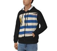 Adulte Unisexe Sweat À Capuche Zippé Uruguay Drapeau National Pull Vêtement De Travail Sweat Zippé Haut Unisexe Sweats De Travail