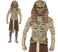 Smiffys Costume Pharaon zombie, Doré, avec tunique, manchettes et tiare Halloween
