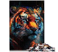 Adultes 1000 pièces Untamed Beauty Tiger Head Premium 100% Planche recyclée pour Enfants à partir de 12 Ans 10,27x14,96 Pouces