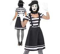 Adultes Artiste Mime Déguisement Femmes Français Cirque Rue Costume UK 8-1