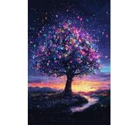 Adultes et débutants Diamond Painting Complète Foret DIY 5D Kit Arbre De La Vie Diamant Peinture Motif Broderie Diamant Art Kits Idéal Pour Décoration Murale Diamant Carré 20x30cm C1391