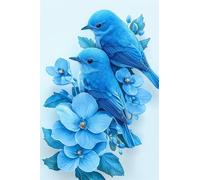 Adultes et débutants Diamond Painting Complète Foret DIY 5D Kit Bel Oiseau Gouttes De Pluie Diamant Peinture Motif Broderie Diamant Art Kits Idéal Pour Décoration Murale Foret Rond 90x135cm C0150