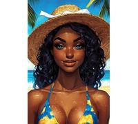 Adultes et débutants Diamond Painting Complète Foret DIY 5D Kit Belle Fille Sexy Au Bord De La Plage Diamant Peinture Motif Diamant Art Kits Idéal Pour Décoration Murale Foret Rond 40x60cm C0209