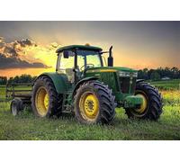 Adultes et débutants Diamond Painting Complète Foret DIY 5D Kit Coucher De Soleil Sur Un Tracteur Agricole Diamant Peinture Motif Diamant Art Kits Idéal Pour Décoration Diamant Carré 80x120cm C1956