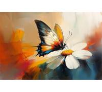 Adultes et débutants Diamond Painting Complète Foret DIY 5D Kit De Belles Fleurs De Papillons Diamant Peinture Motif Broderie Diamant Art Kits Idéal Pour Décoration Murale Foret Rond 60x90cm C0537