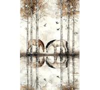 Adultes et débutants Diamond Painting Complète Foret DIY 5D Kit Scène De Neige D'Hiver Cheval Diamant Peinture Motif Broderie Diamant Art Kits Idéal Pour Décoration Murale Diamant Carré 20x30cm C1267